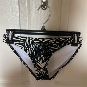 Athleta Black/White Leaf Print Bikini Bottom